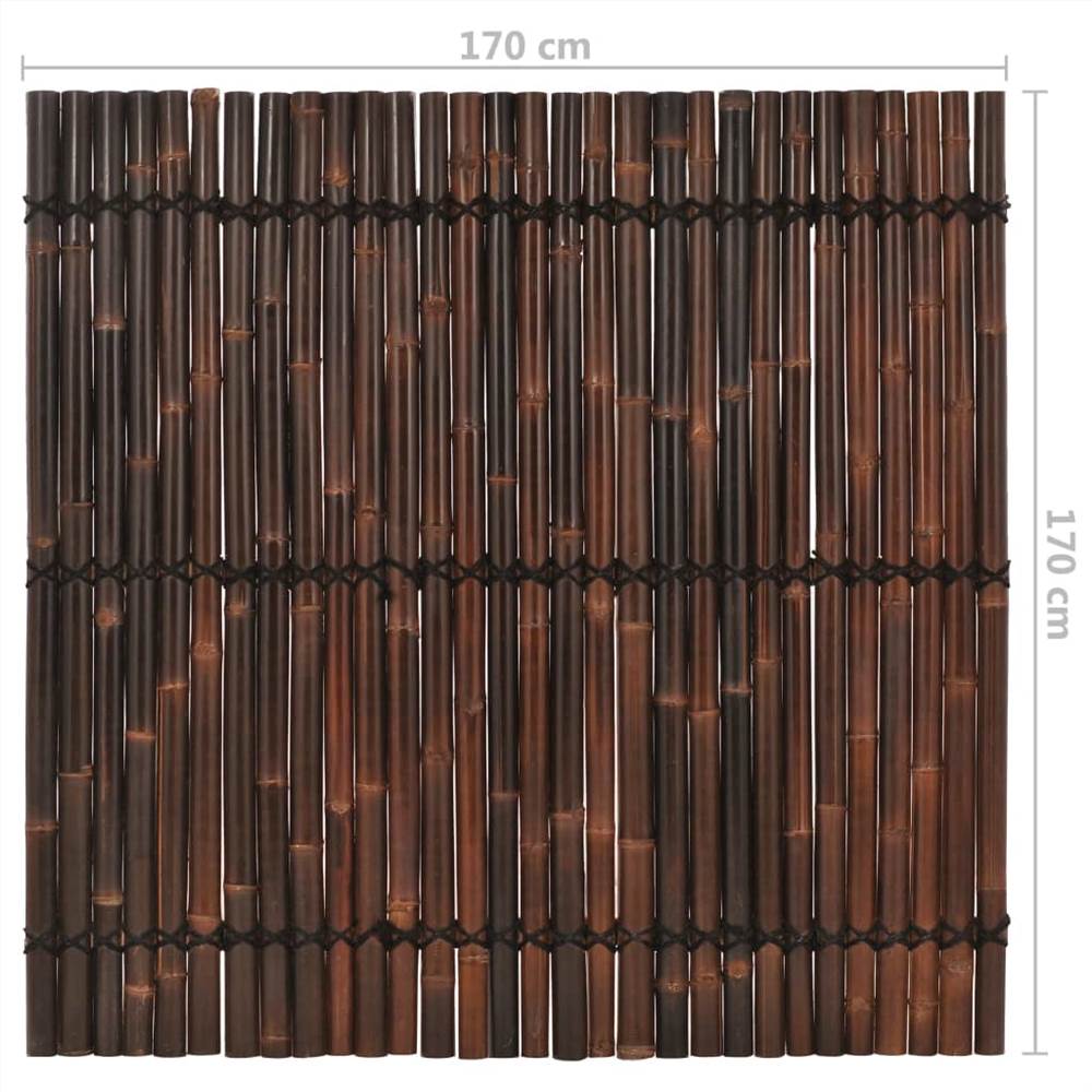 Garden Fence Panel Bamboo 170x170 cm Dark Brown