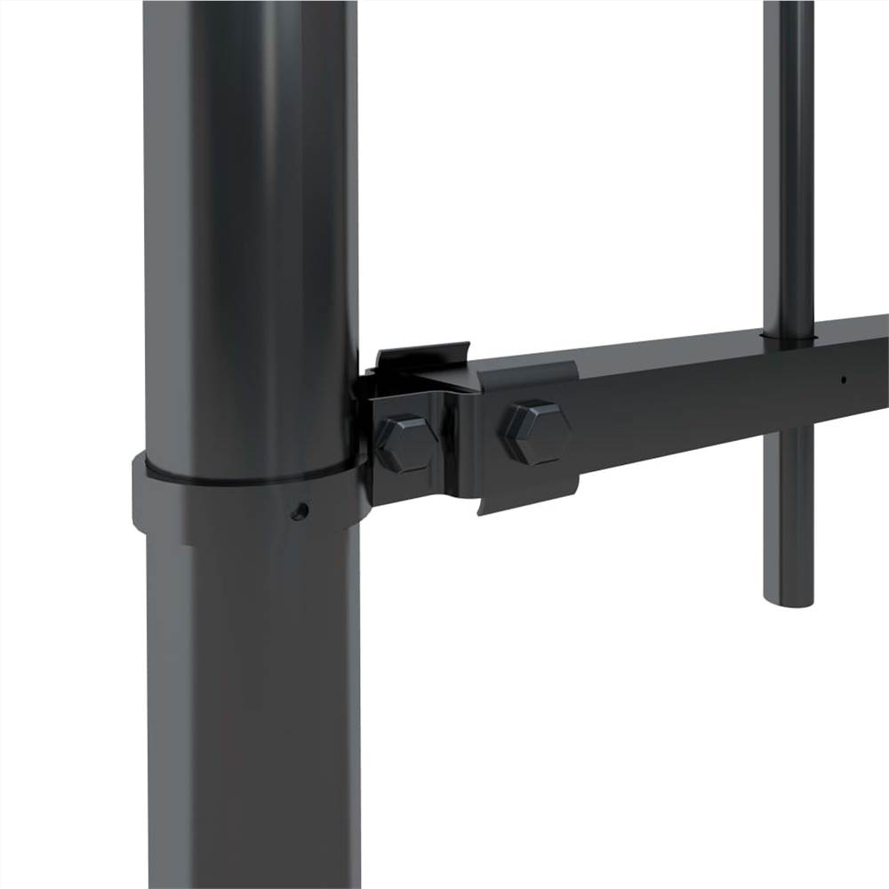 Garden Fence with Hoop Top Steel 6.8x0.6 m Black