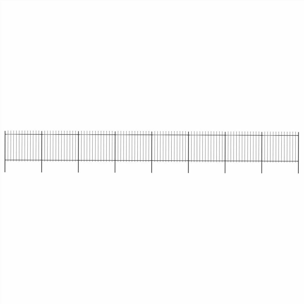 

Garden Fence with Spear Top Steel 13.6x1.5 m Black