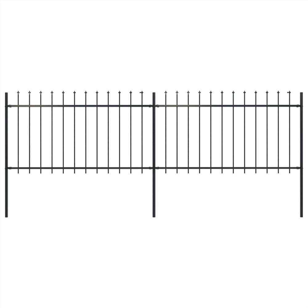

Garden Fence with Spear Top Steel 3.4x1 m Black