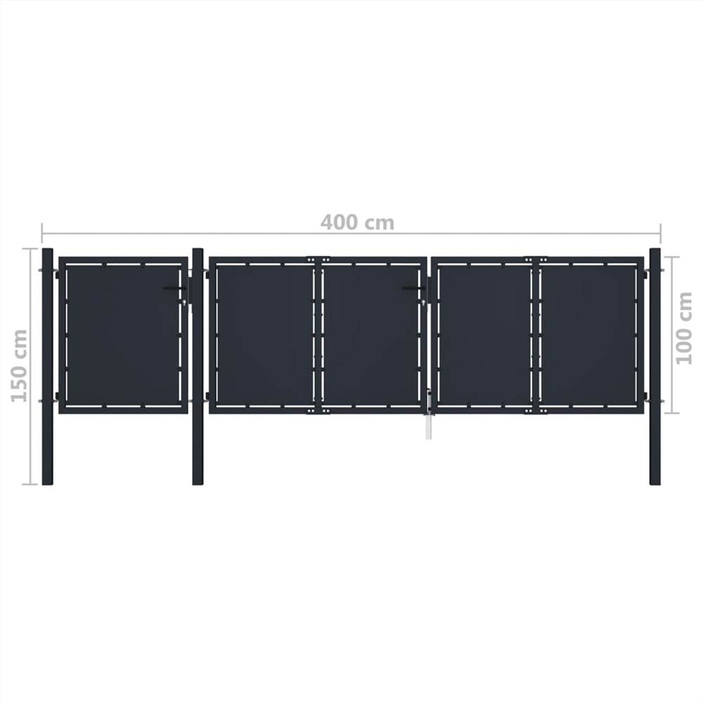 Garden Gate Metal 4x1.5 m Anthracite