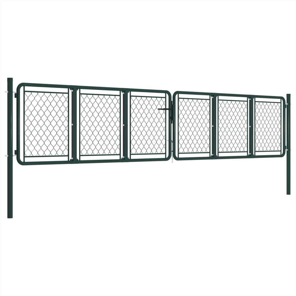 Garden Gate Steel 400x75 Cm Green 8 Garden Gate Steel 400x75 cm Green