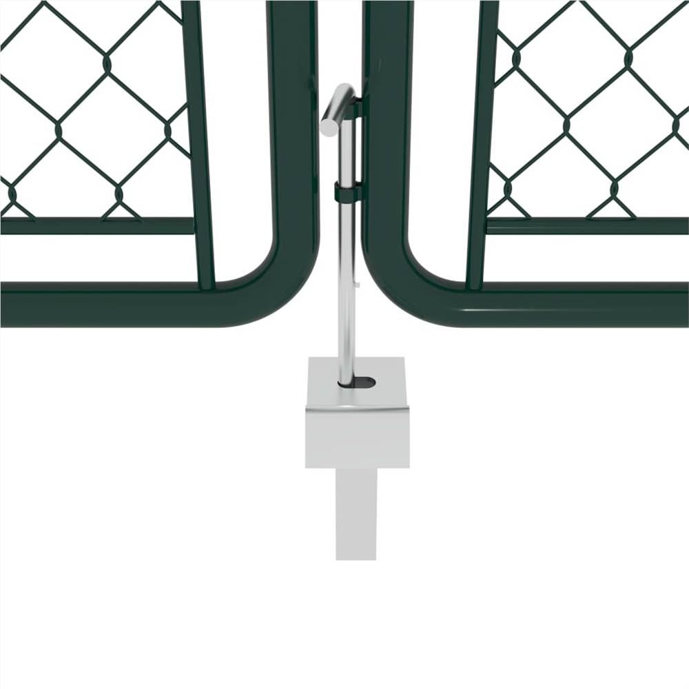 Garden Gate Steel 400x75 Cm Green 10 Garden Gate Steel 400x75 cm Green
