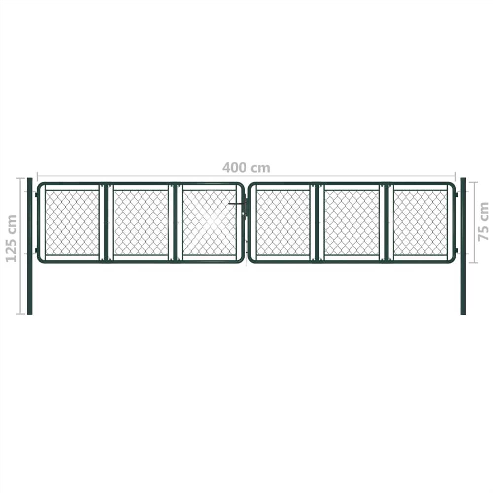 Garden Gate Steel 400x75 cm Green