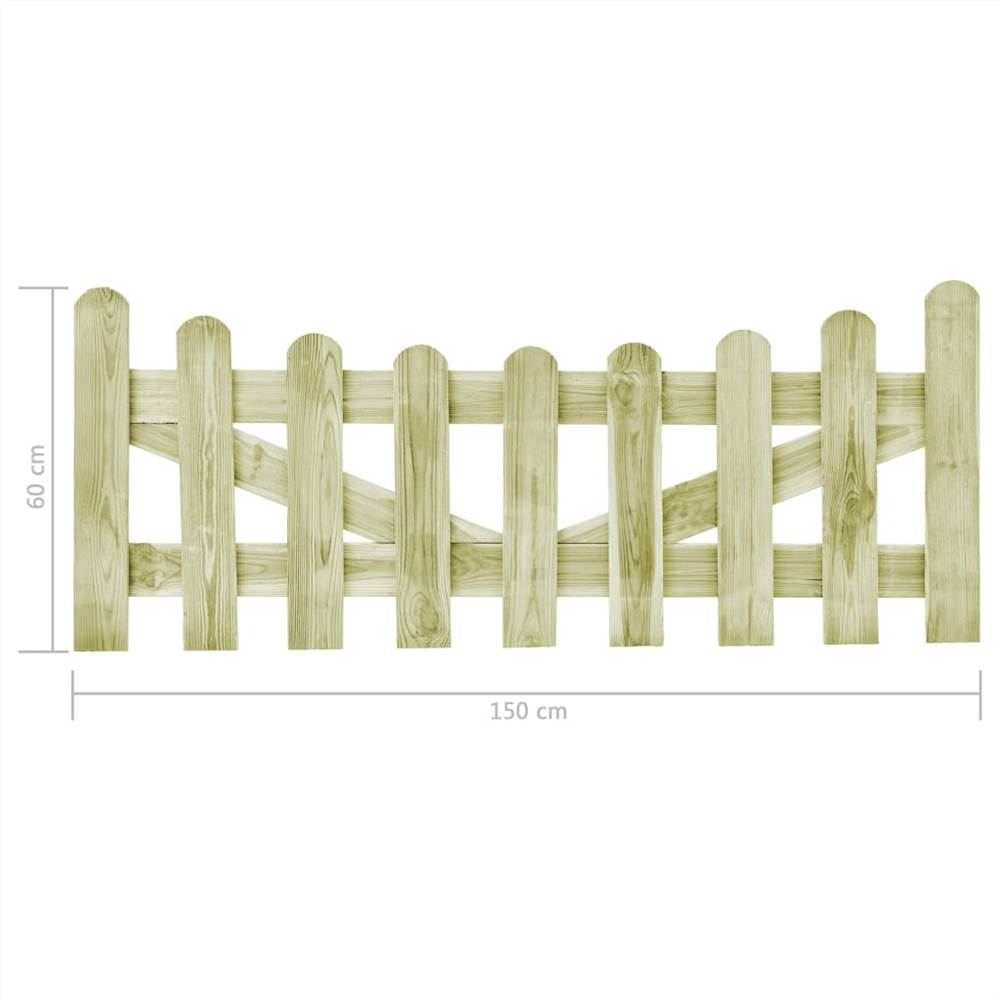 Garden Gates 2 pcs Impregnated Pinewood 150x60 cm