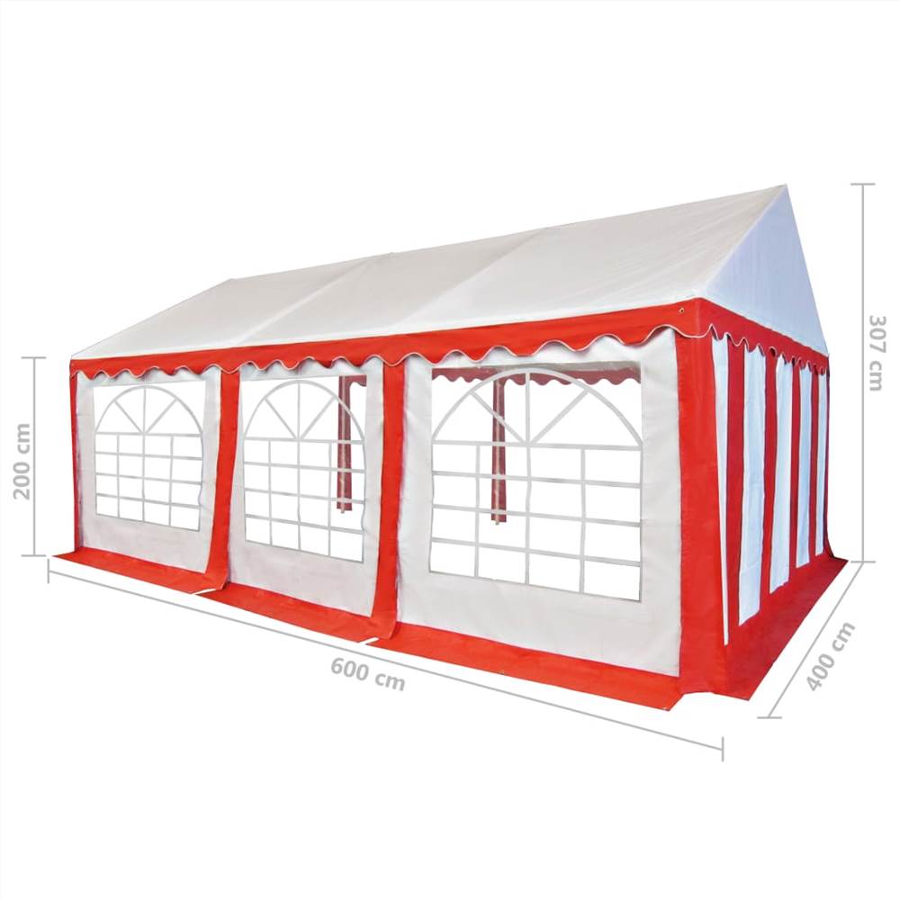 Garden Marquee PVC 4x6 m Red and White