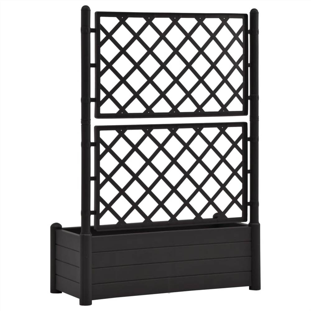 Garden Planter with Trellis 100x43x142 cm PP Anthracite Europe