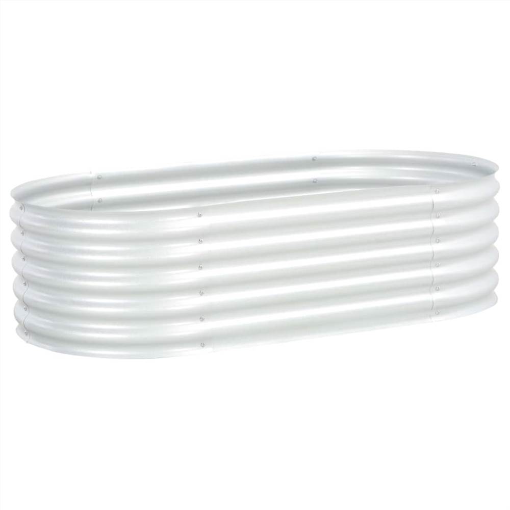 Garden Raised Bed 160x80x44 cm Galvanised Steel Silver