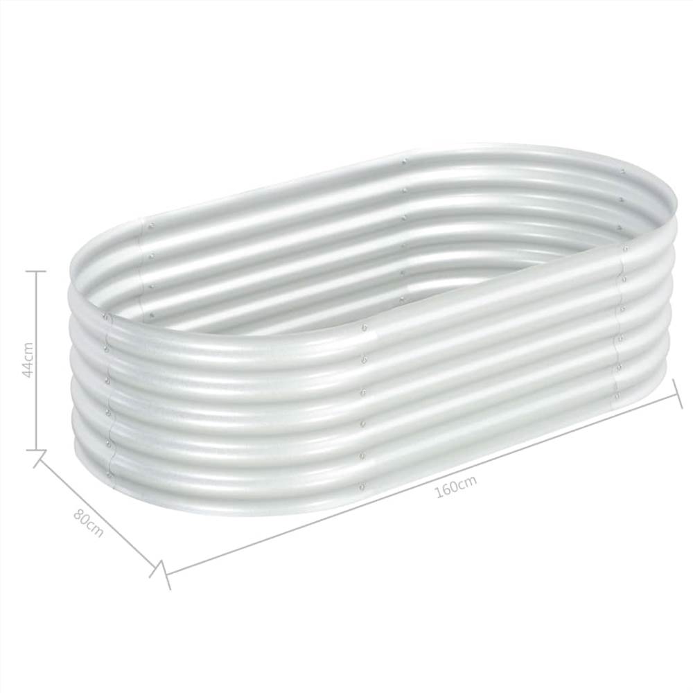 Garden Raised Bed 160x80x44 cm Galvanised Steel Silver