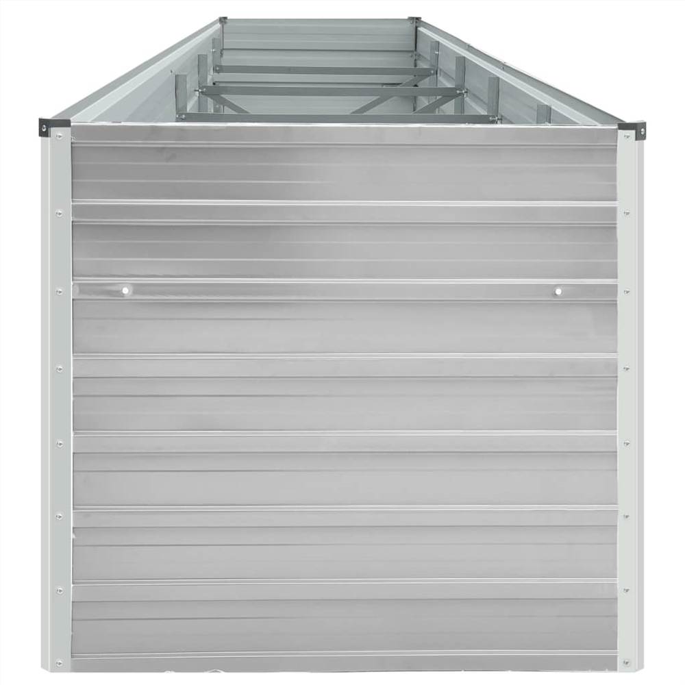 Garden Raised Bed Galvanised Steel 400x80x77 cm Grey