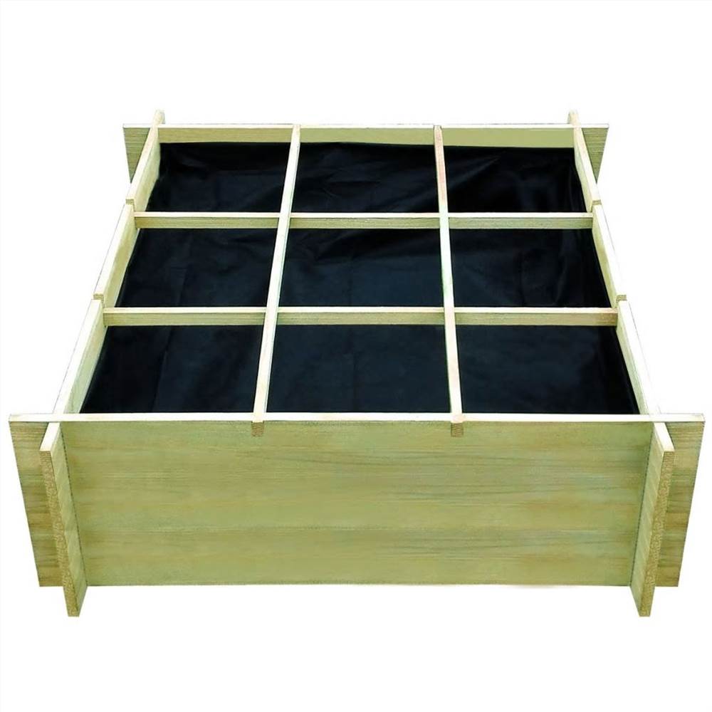 Garden Raised Vegetable Bed Impregnated Pinewood 120x120x40 cm