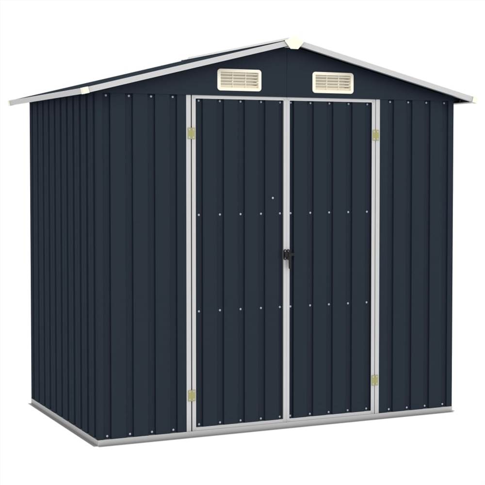 

Garden Shed Anthracite 205x129x183 cm Galvanised Steel