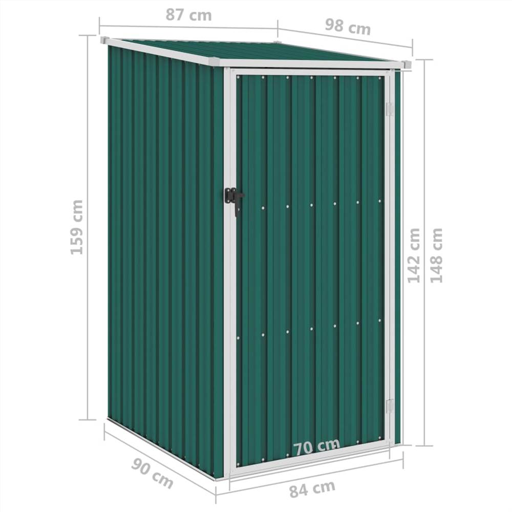 Garden Shed Green 87x98x159 cm Galvanised Steel