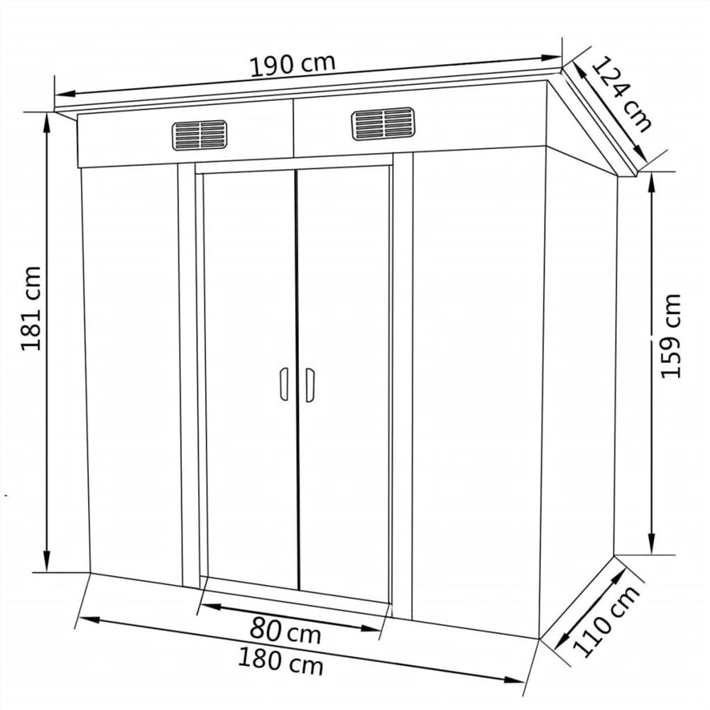 Garden Shed Green Metal