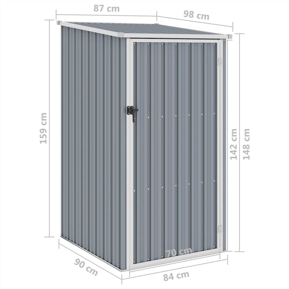 Garden Shed Grey 87x98x159 cm Galvanised Steel