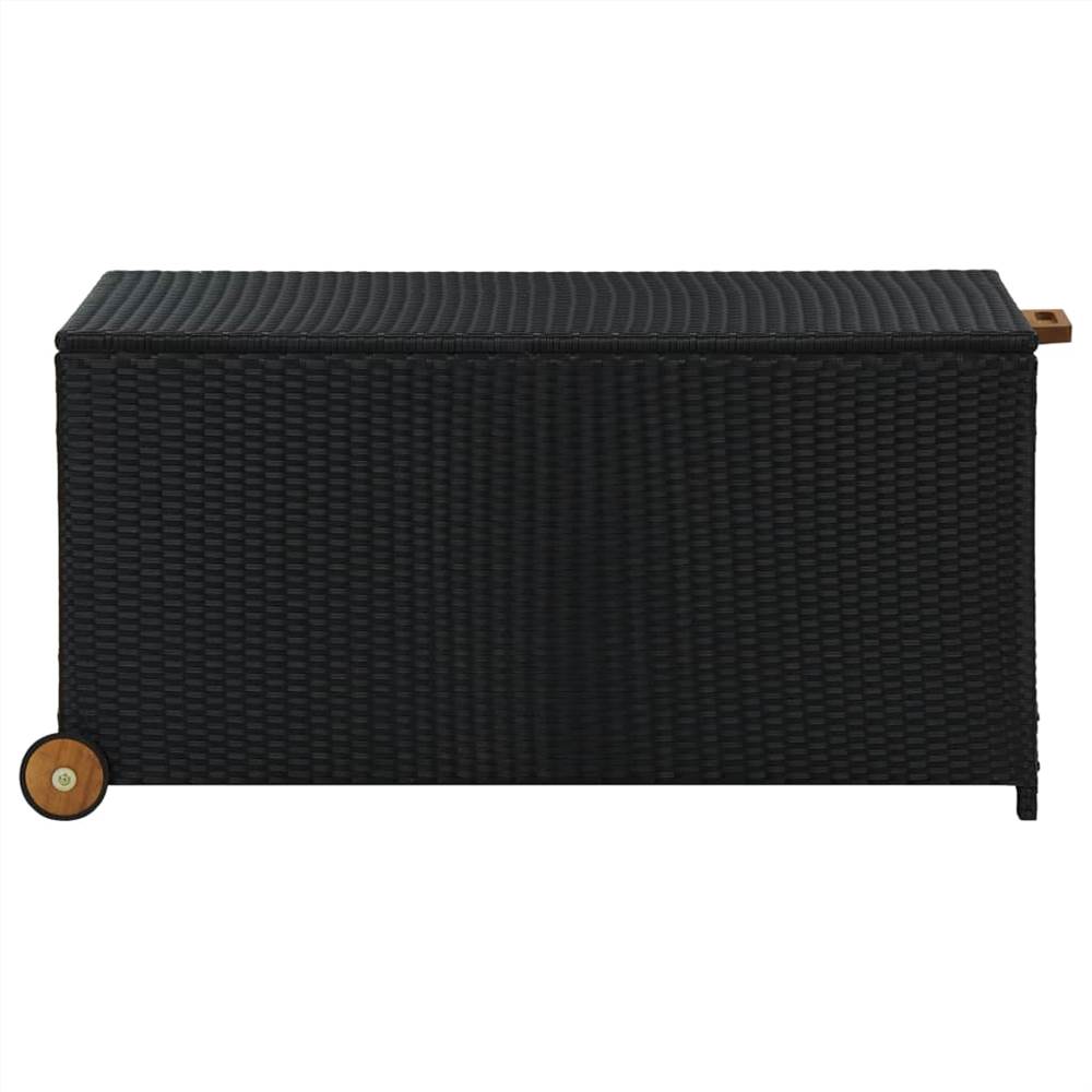 Garden Storage Box Black 130x65x115 cm Poly Rattan