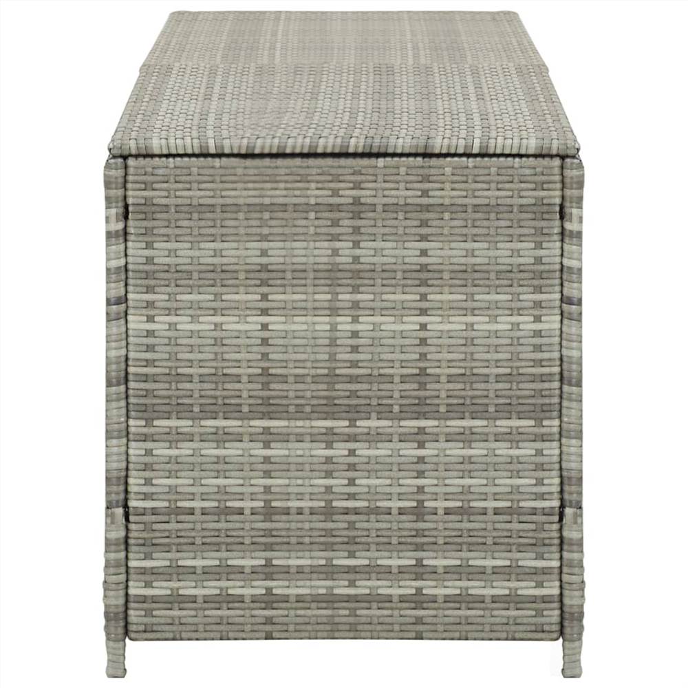 Garden Storage Box Poly Rattan 200x50x60 cm Grey