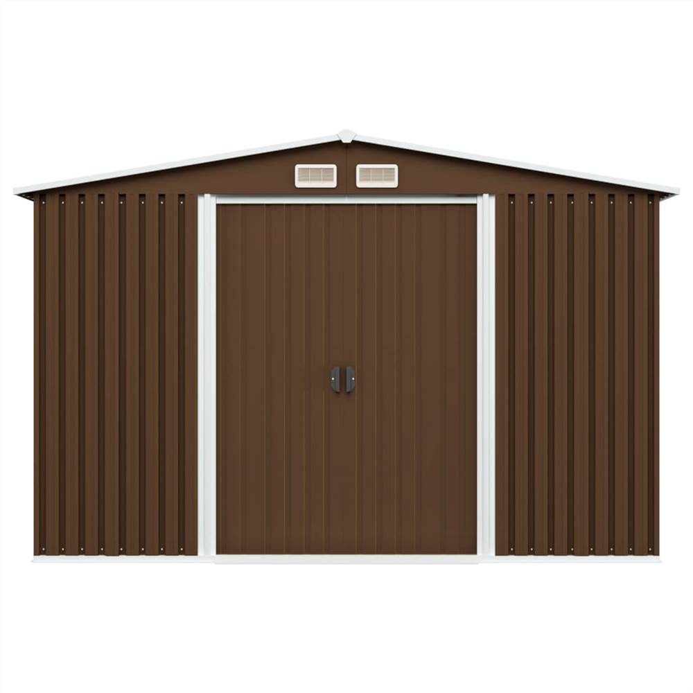 Garden Storage Shed Brown 257x205x178 cm Steel