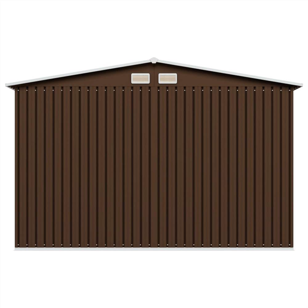 Garden Storage Shed Brown 257x205x178 cm Steel