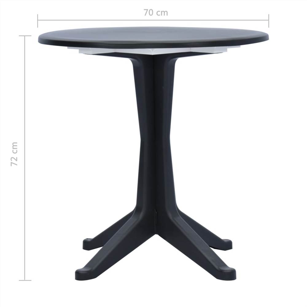 Garden Table Anthracite 70 cm Plastic
