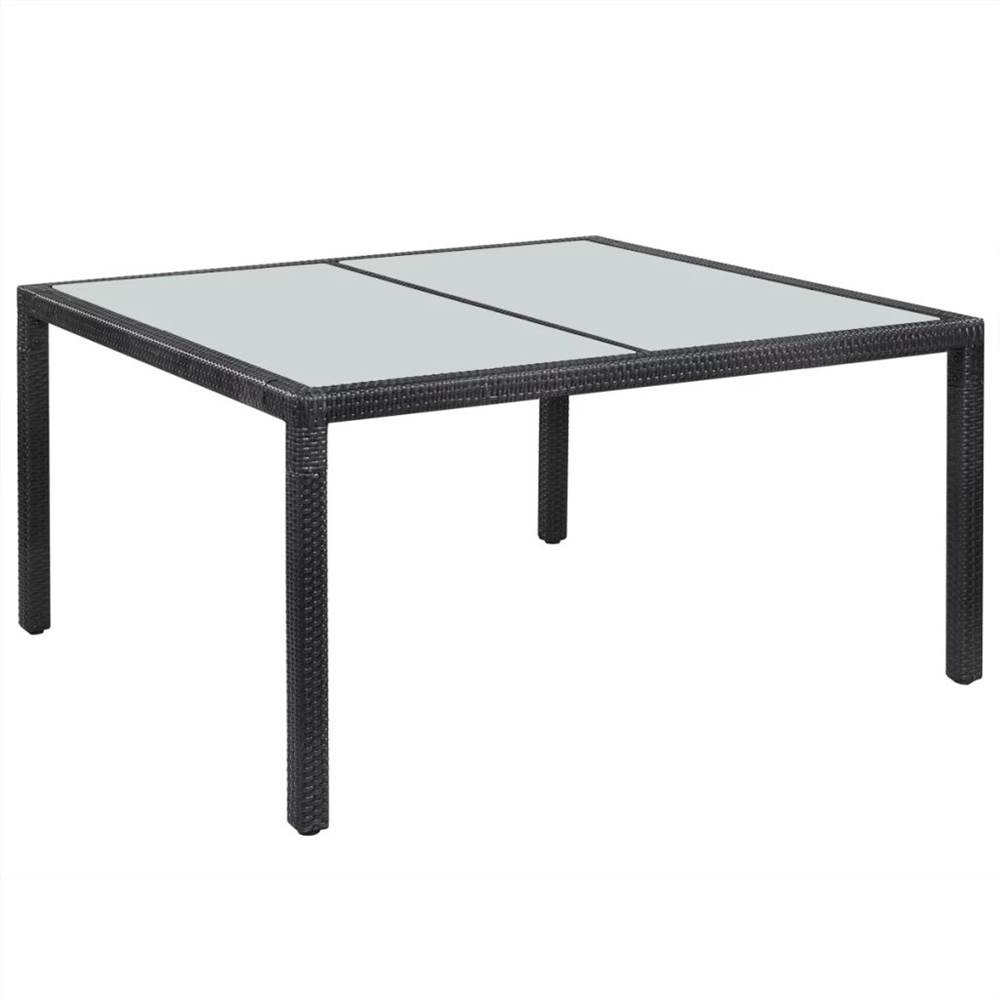 

Garden Table Black 150x90x75 cm Poly Rattan