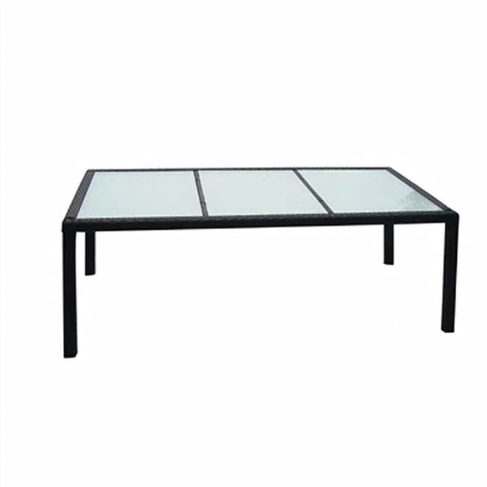

Garden Table Black 190x90x75 cm Poly Rattan