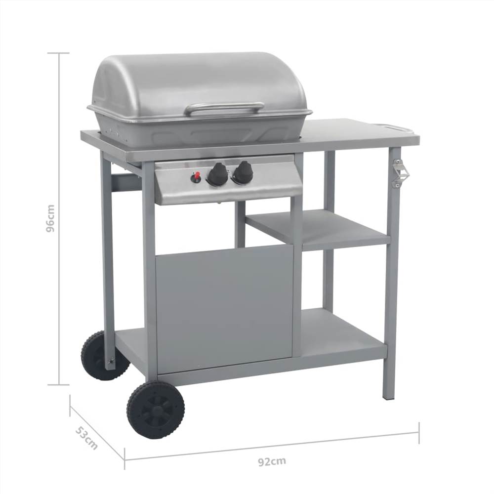 Omhoog gaan solidariteit Dominant Gas BBQ Grill with 3-layer Side Table Black and Silver
