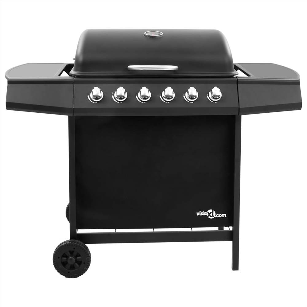 Gas BBQ Grill with 6 Burners Black