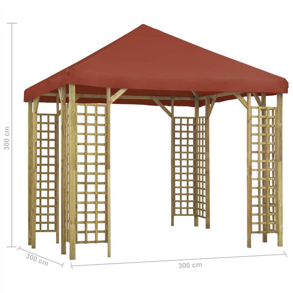 Gazebo 3x3 m Terracotta