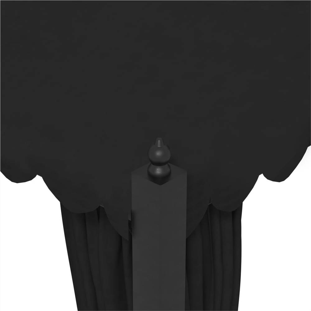 Gazebo with Curtains 3x4 m Anthracite Steel
