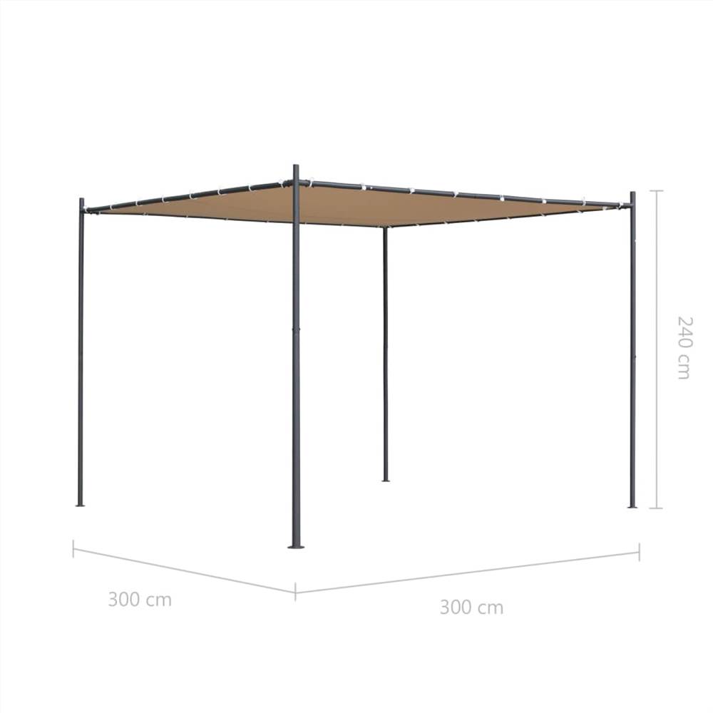 Gazebo with Flat Roof 3x3x2.4 m Beige