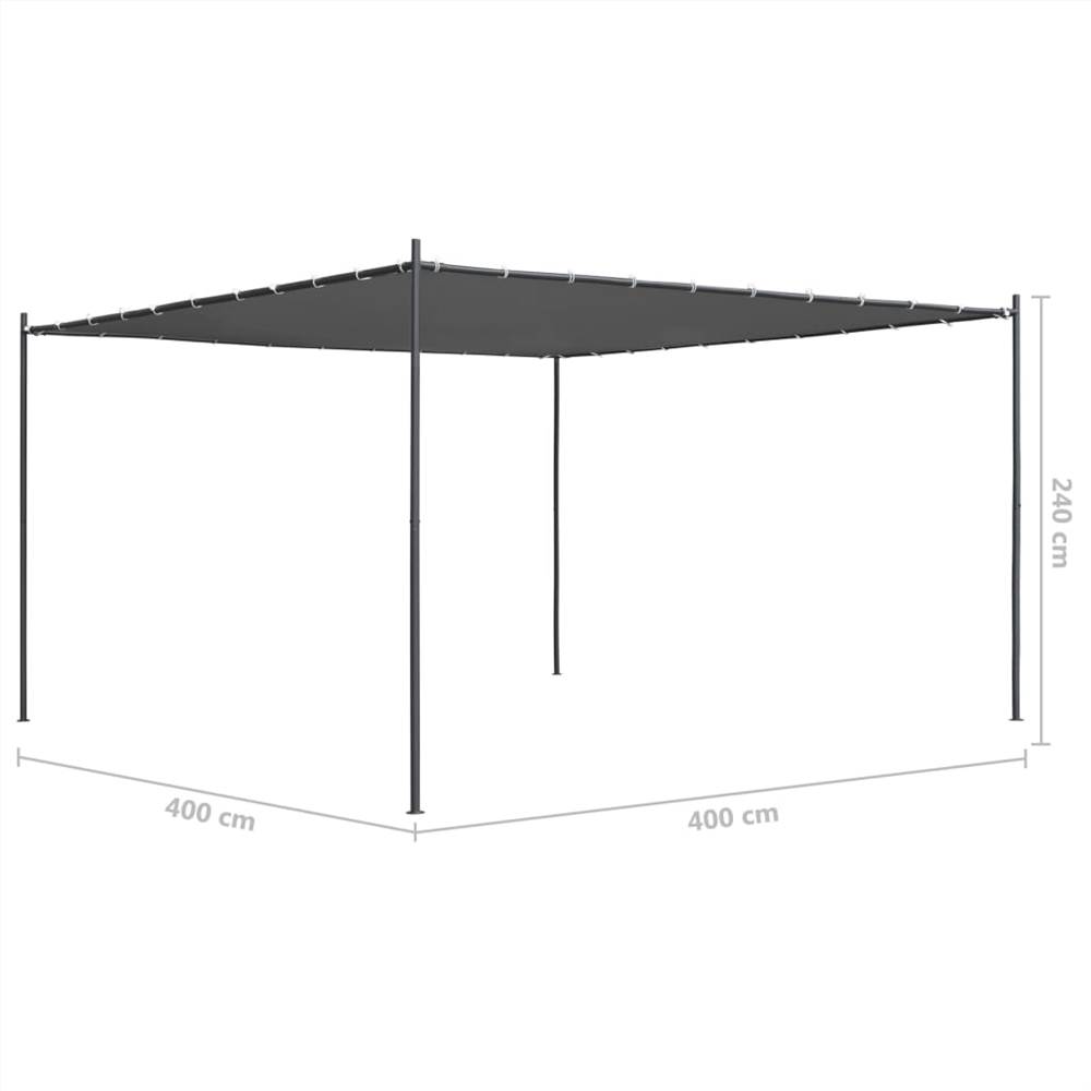 Gazebo with Flat Roof 4x4x2.4 m Anthracite