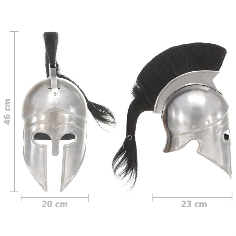 Greek Warrior Helmet Antique Replica LARP Silver Steel