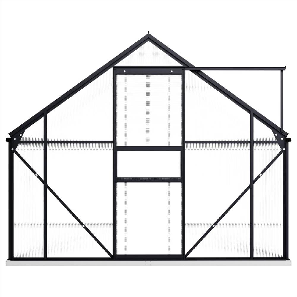 Greenhouse with Base Frame Anthracite Aluminium 8.17 m²
