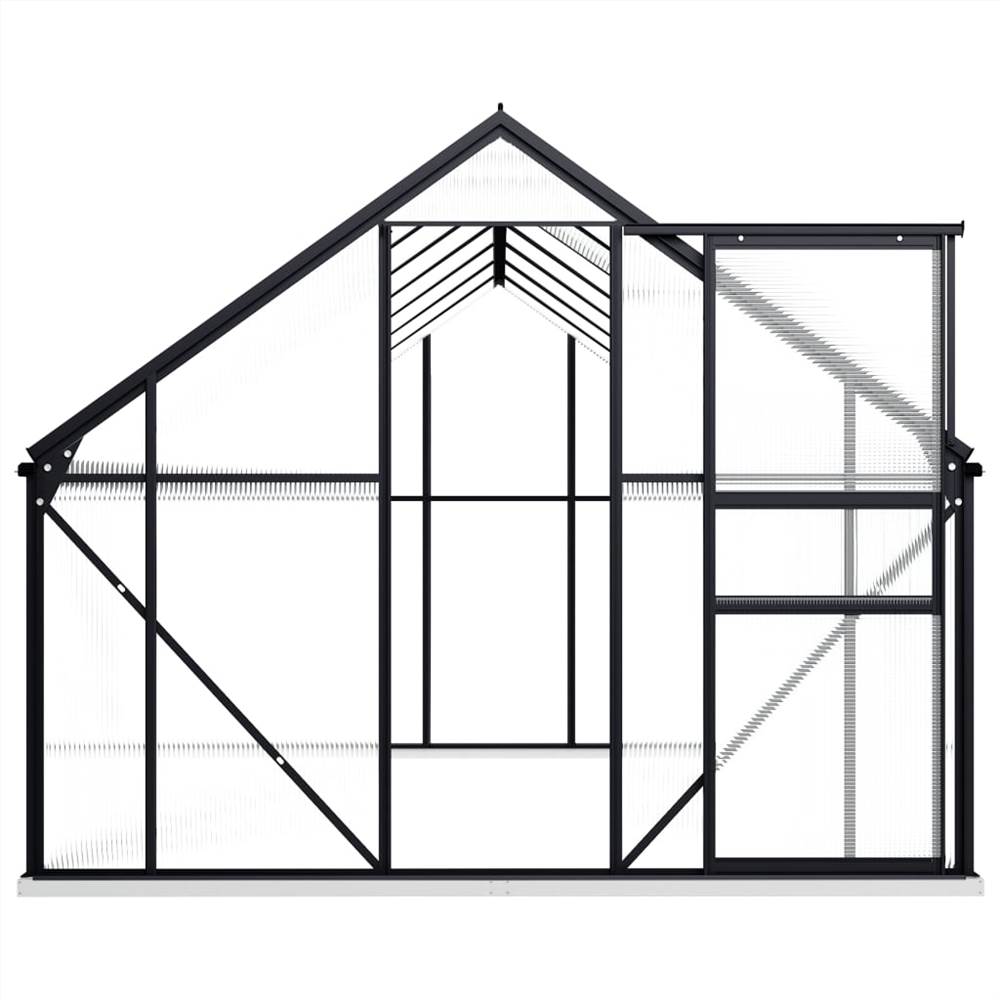 Greenhouse with Base Frame Anthracite Aluminium 8.17 m²