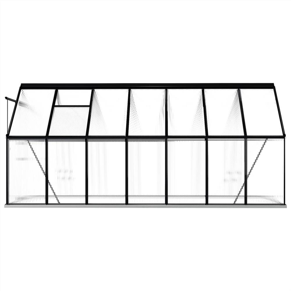 Greenhouse with Base Frame Anthracite Aluminium 8.17 m²