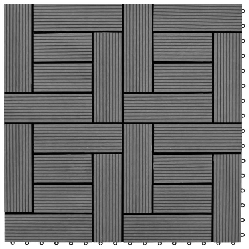 

Grey 11 pcs 30 x 30 cm Decking Tiles WPC 1 sqm