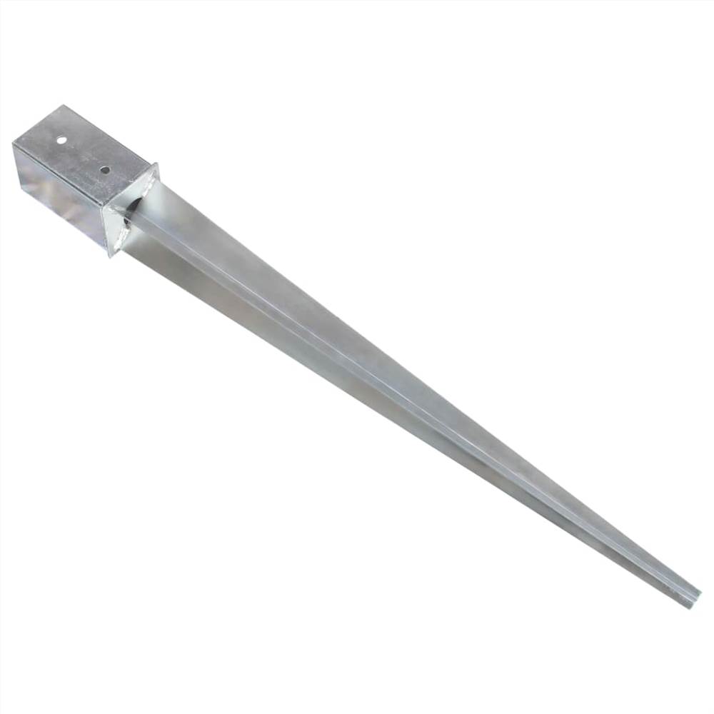Ground Spikes 2 pcs Silver 8x8x91 cm Galvanised Steel