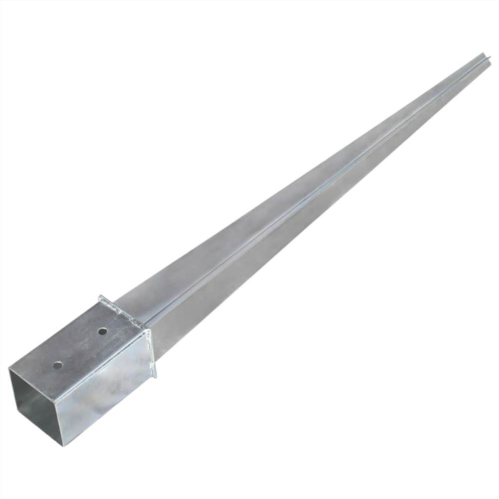 Ground Spikes 2 pcs Silver 8x8x91 cm Galvanised Steel