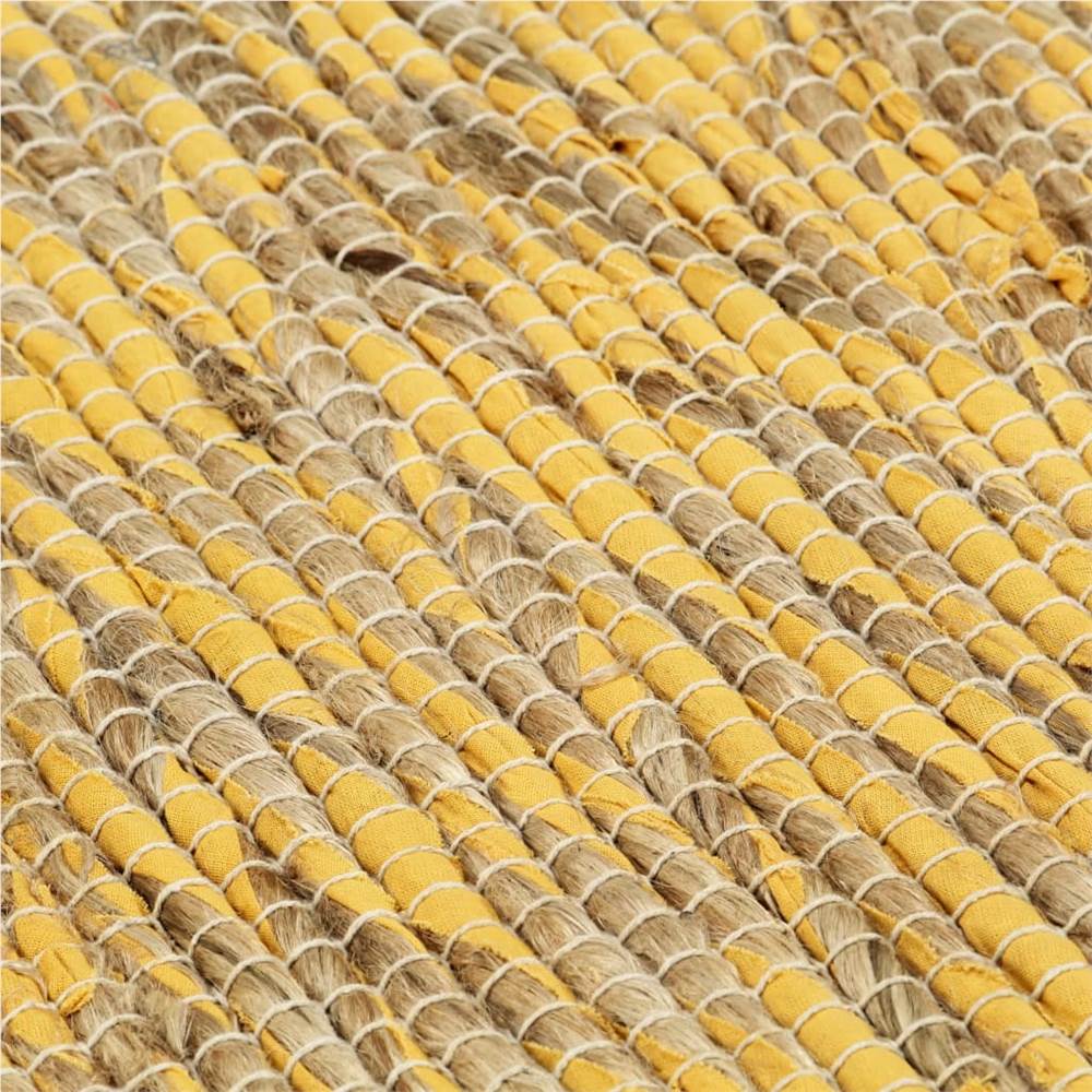 Handmade Rug Jute Yellow and Natural 80x160 cm