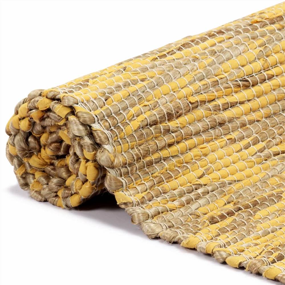 Handmade Rug Jute Yellow and Natural 80x160 cm