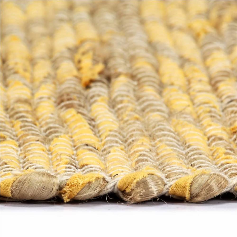 Handmade Rug Jute Yellow and Natural 80x160 cm