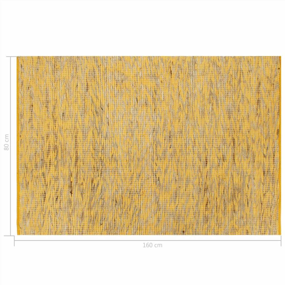 Handmade Rug Jute Yellow and Natural 80x160 cm