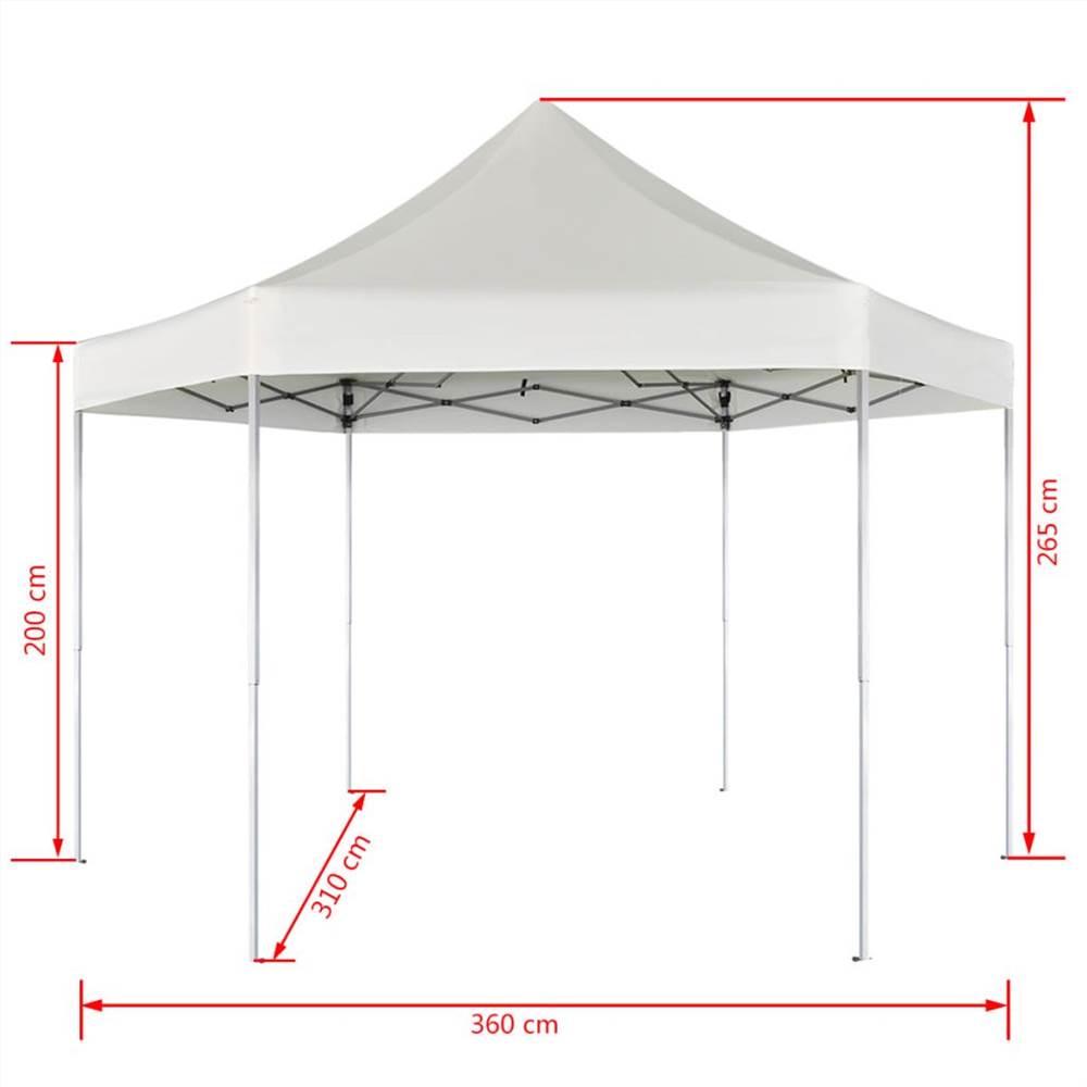 Hexagonal Pop-Up Foldable Marquee Cream White 3.6x3.1 m