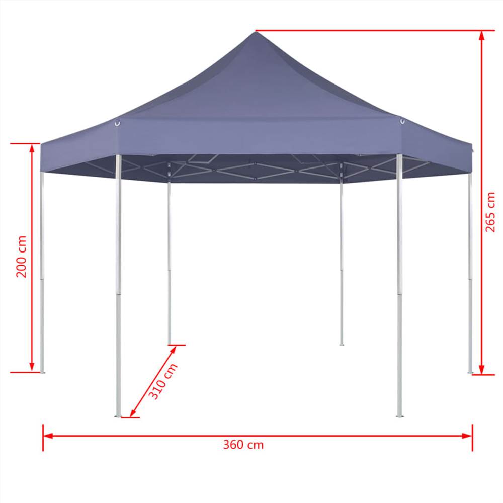 Hexagonal Pop-Up Foldable Marquee Dark Blue 3.6x3.1 m