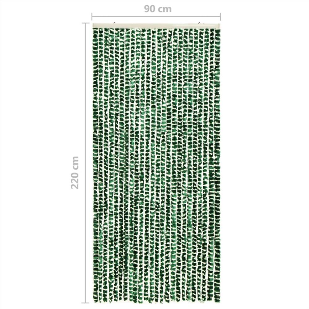 Insect Curtain Green and White 90x220 cm Chenille