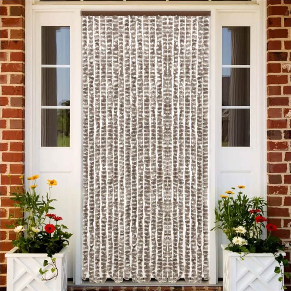 Insect Curtain Taupe and White 90x220 cm Chenille