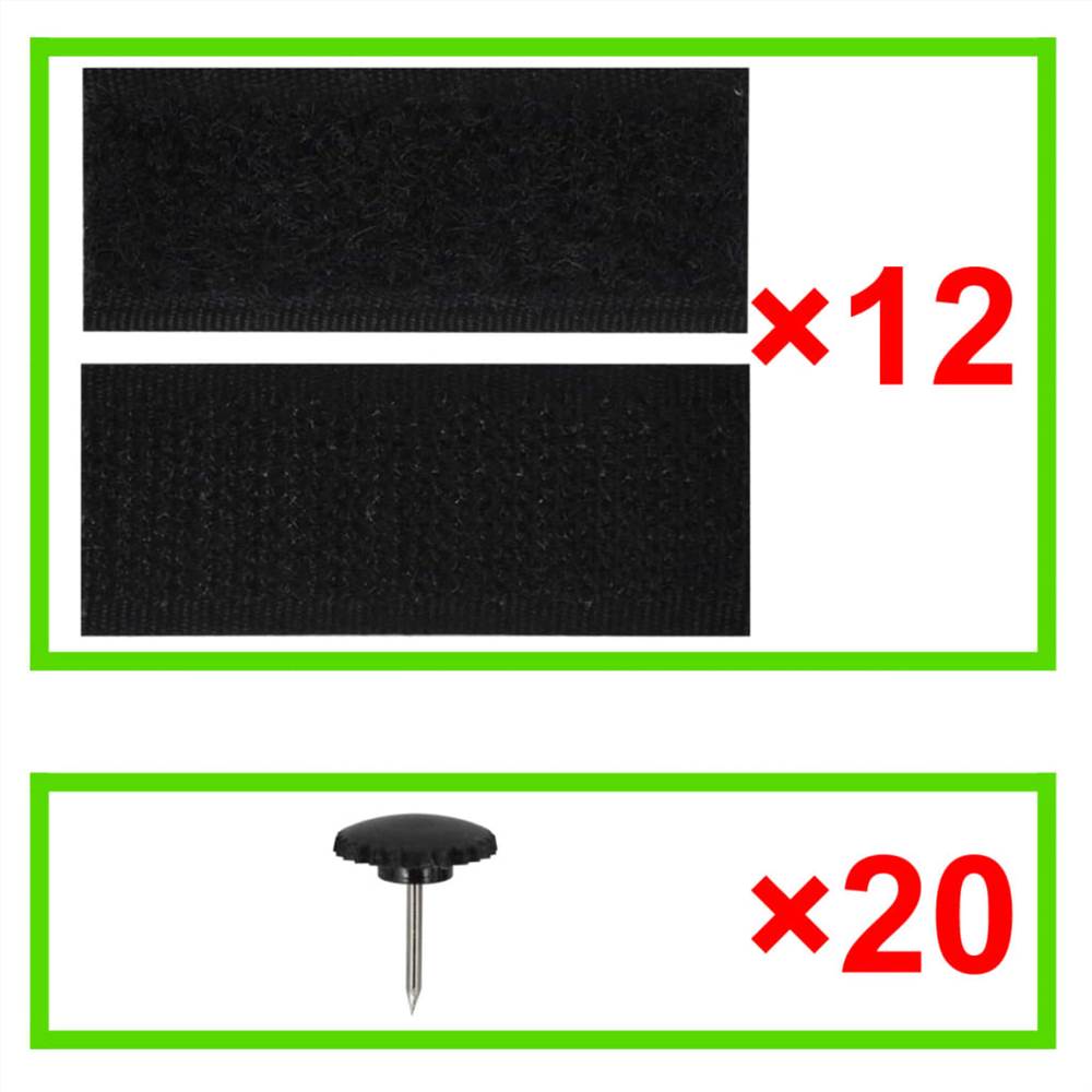 Insect Door Curtain 210 x 100 cm 2 pcs Magnet Black