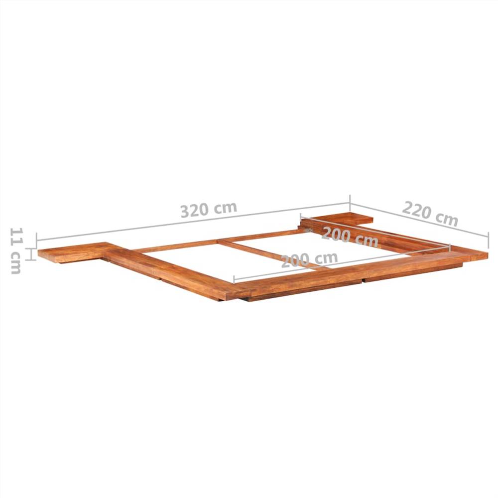 Japanese Futon Bed Frame Solid Acacia Wood 200x200 cm