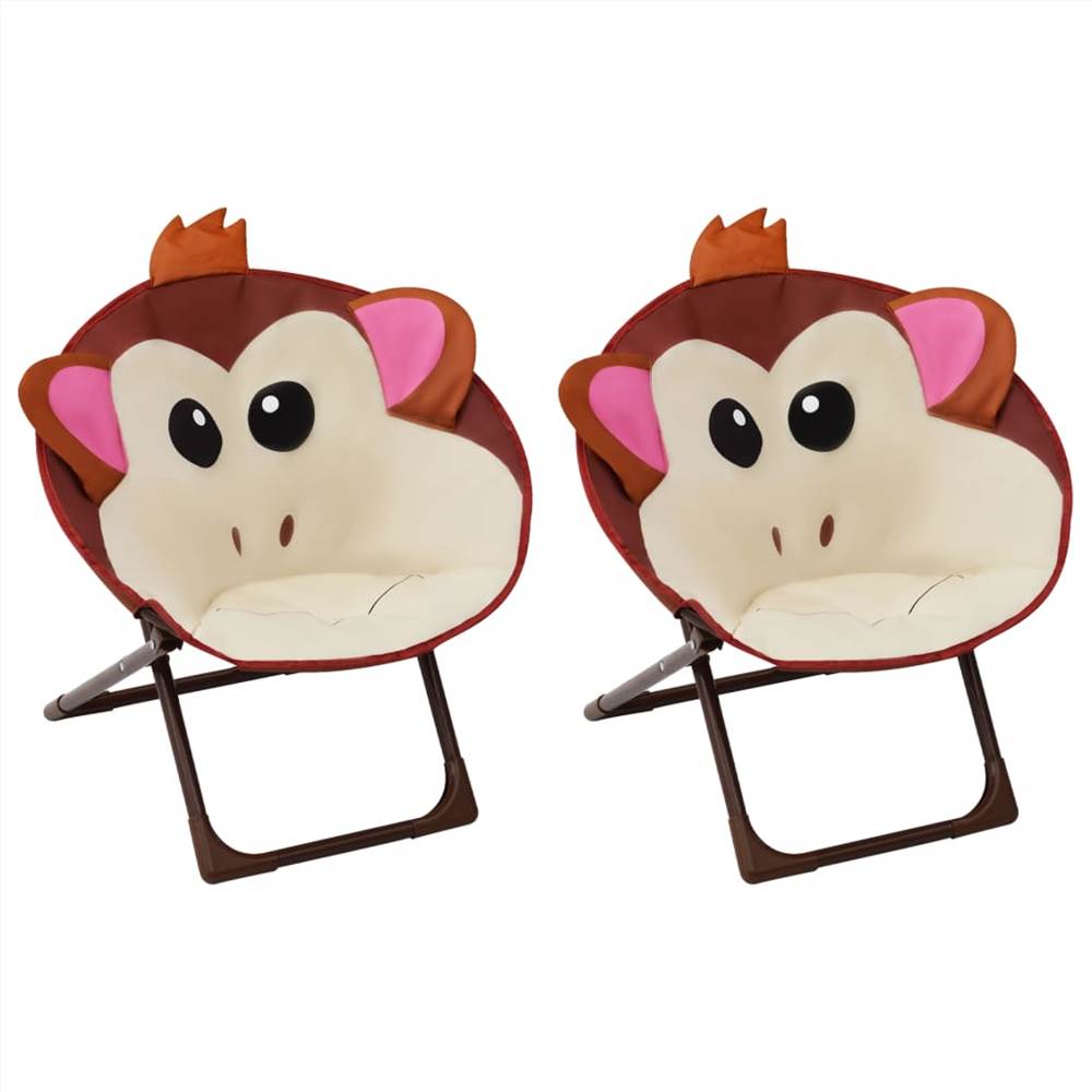 

Kids' Garden Chairs 2 pcs Brown Fabric